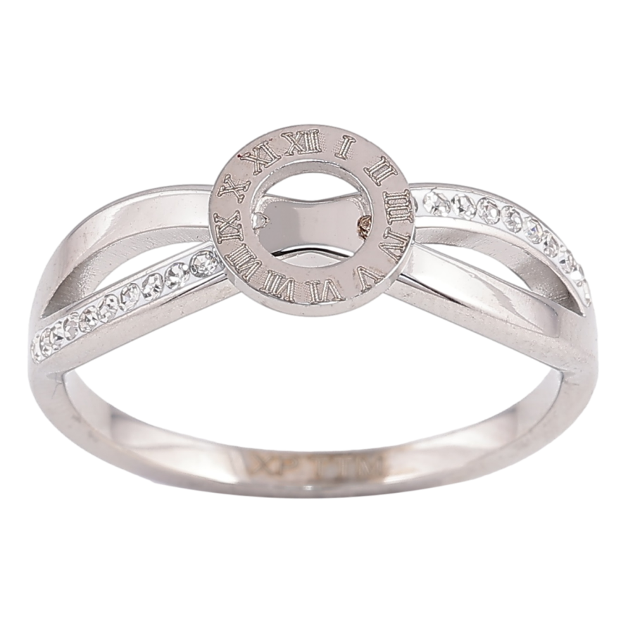 Кольцо Xuping TTM Stainless Steel Цвет Родий Узор с циферблатом фото №1