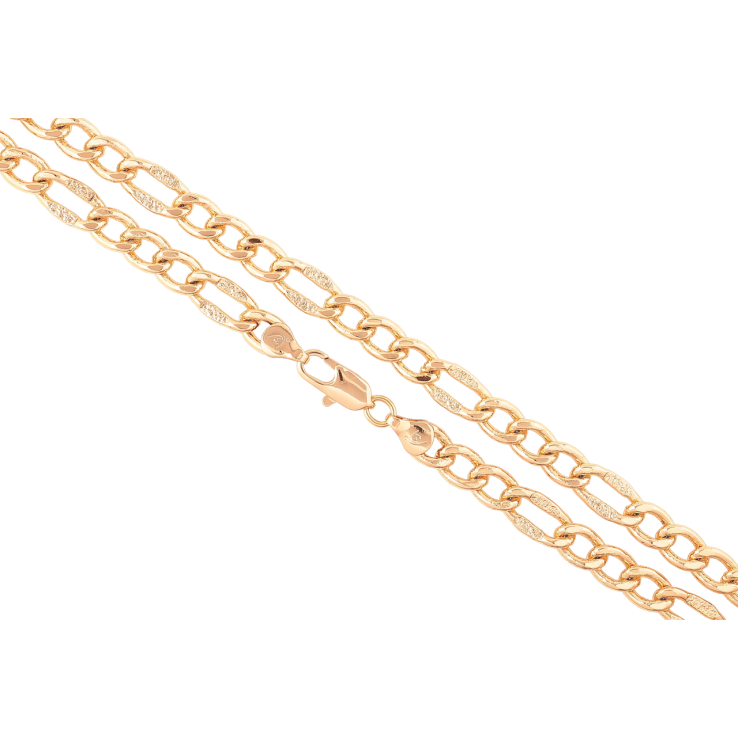 Цепочка Xuping Позолота 18K Плетение Фигаро фантазийное длинна 49см х 7мм фото №8