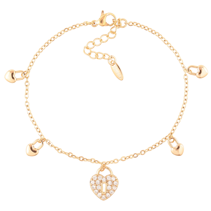 Браслет Xuping Позолота 18K Цепочка с подвесками сердечки размер с доп.цеп.17-20.5см х 1.5мм фото №10