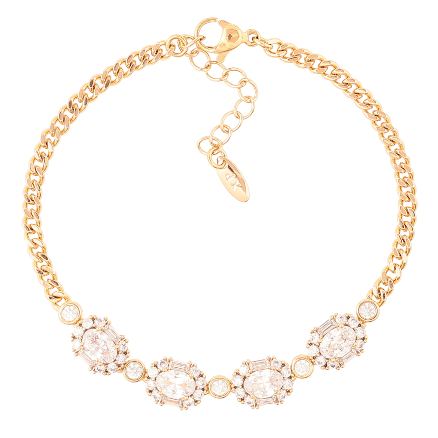 Браслет Xuping Позолота 18K «Кришталевий блиск» розмір з доп.цеп.17-20см х 3мм фото №1 Браслет Xuping Позолота 18K «Кришталевий блиск» розмір з доп.цеп.17-20см х 3мм фото №1