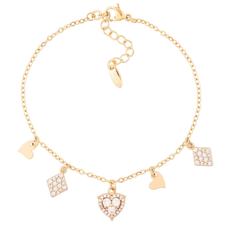 Браслет Xuping Позолота 18K Цепочка с подвесками размер с доп.цеп.17-20см х 1мм фото №2 Браслет Xuping Позолота 18K Цепочка с подвесками размер с доп.цеп.17-20см х 1мм фото №2