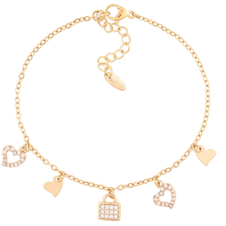 Браслет Xuping Позолота 18K Цепочка с подвесками размер с доп.цеп.17-20.5см х 1.5мм фото №1 Браслет Xuping Позолота 18K Цепочка с подвесками размер с доп.цеп.17-20.5см х 1.5мм фото №1