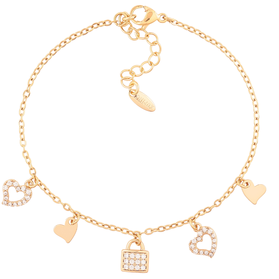 Браслет Xuping Позолота 18K Цепочка с подвесками размер с доп.цеп.17-20.5см х 1.5мм фото №1 Браслет Xuping Позолота 18K Цепочка с подвесками размер с доп.цеп.17-20.5см х 1.5мм фото №1