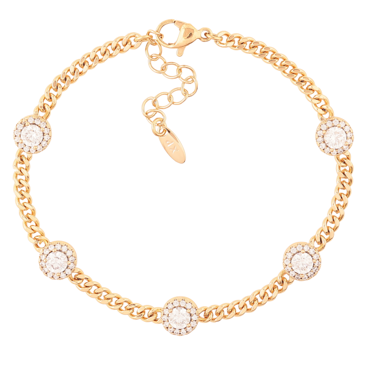 Браслет Xuping Позолота 18K Цепочка с кристальными вставками размер с доп.цеп.17-20см х 3мм фото №19 Браслет Xuping Позолота 18K Цепочка с кристальными вставками размер с доп.цеп.17-20см х 3мм фото №19