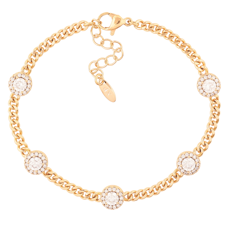 Браслет Xuping Позолота 18K «Ланцюжок з кришталевими вставками» розмір з доп.цеп.17-20см х 3мм фото №1