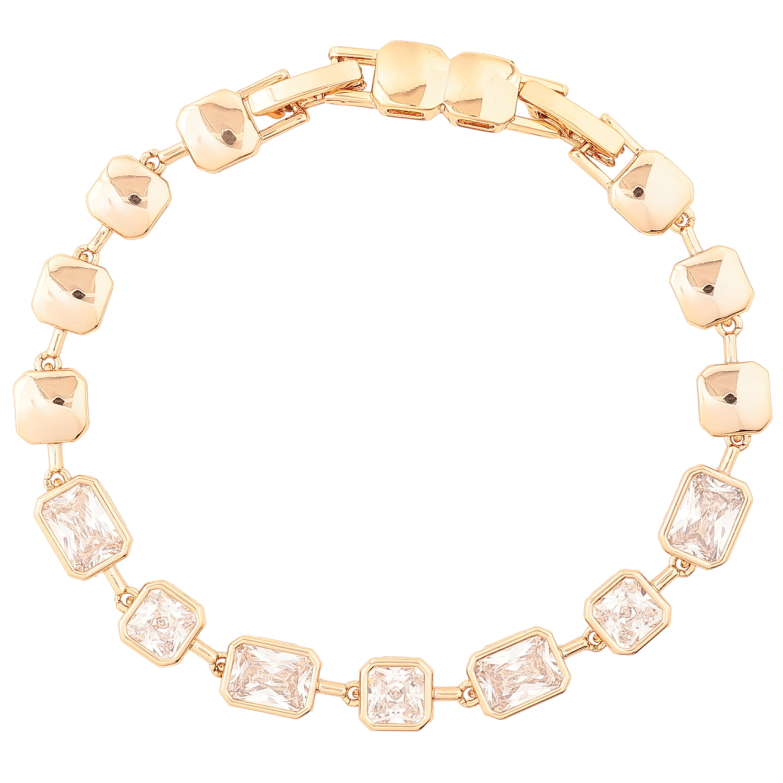 Браслет Xuping Позолота 18K Дорожка фианитов размер с доп. замком 16,18см х 6мм фото №1