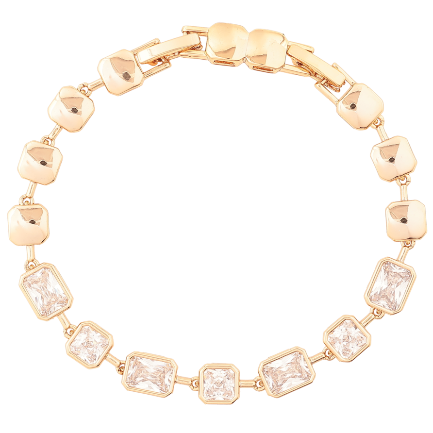 Браслет Xuping Позолота 18K Дорожка фианитов размер с доп. замком 16,18см х 6мм фото №1