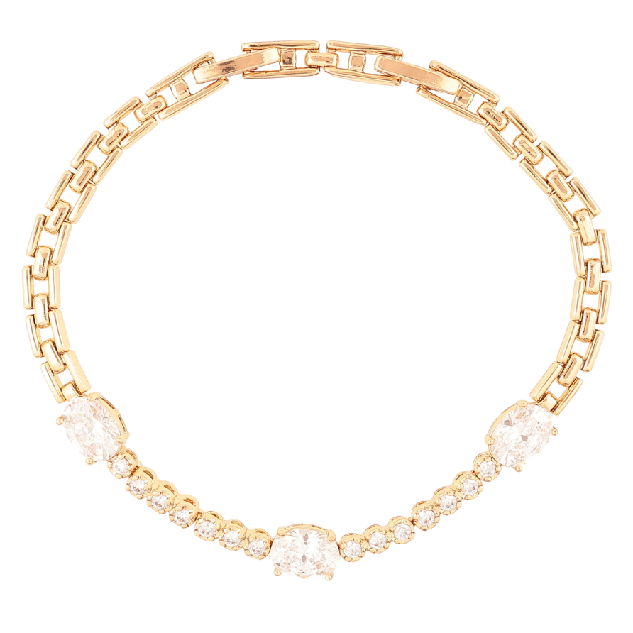 Браслет Xuping Позолота 18K Браслетне плетіння з кристальною доріжкою розмір з доп. замком 17,19см х 4мм фото №1 Браслет Xuping Позолота 18K Браслетне плетіння з кристальною доріжкою розмір з доп. замком 17,19см х 4мм фото №1