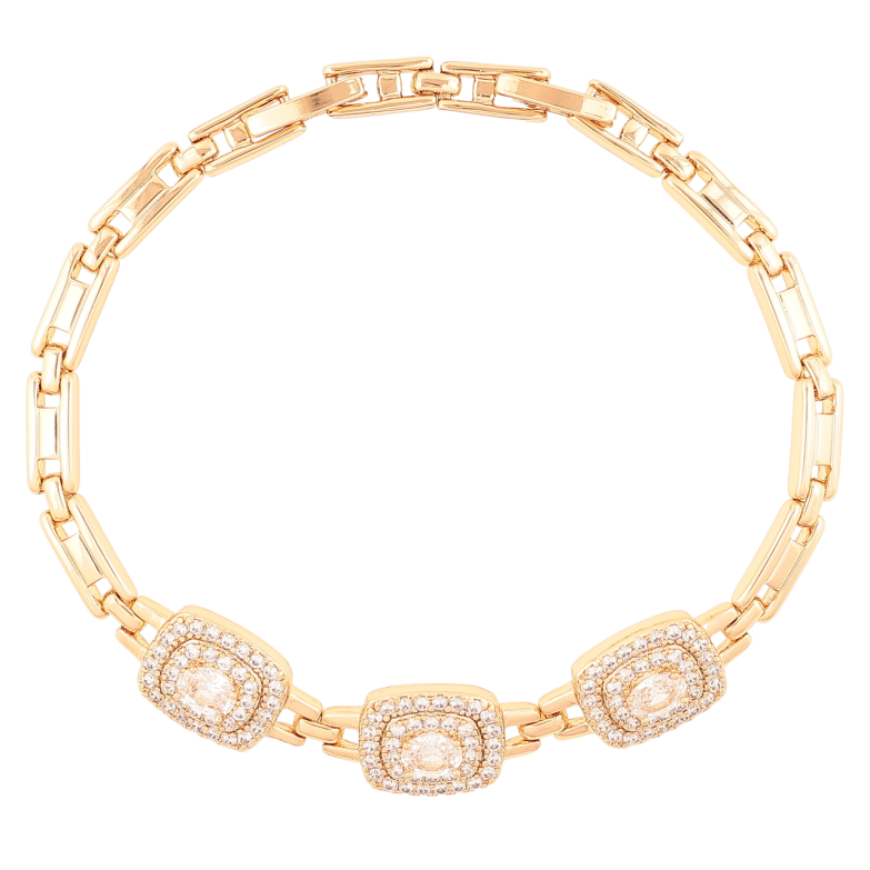 Браслет Xuping Позолота 18K Вставки фианиты в обрамлении циркония размер с доп. замком 17,19см х 4мм фото №1 Браслет Xuping Позолота 18K Вставки фианиты в обрамлении циркония размер с доп. замком 17,19см х 4мм фото №1