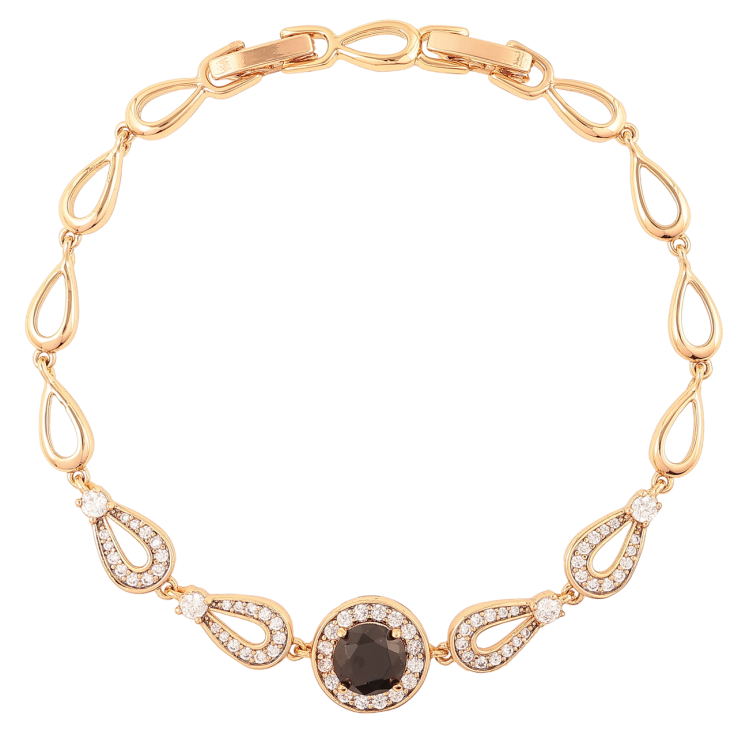 Браслет Xuping Позолота 18K Каплевидные звенья с цирконием размер с доп. замком 17.5,19.5см х 5мм фото №22