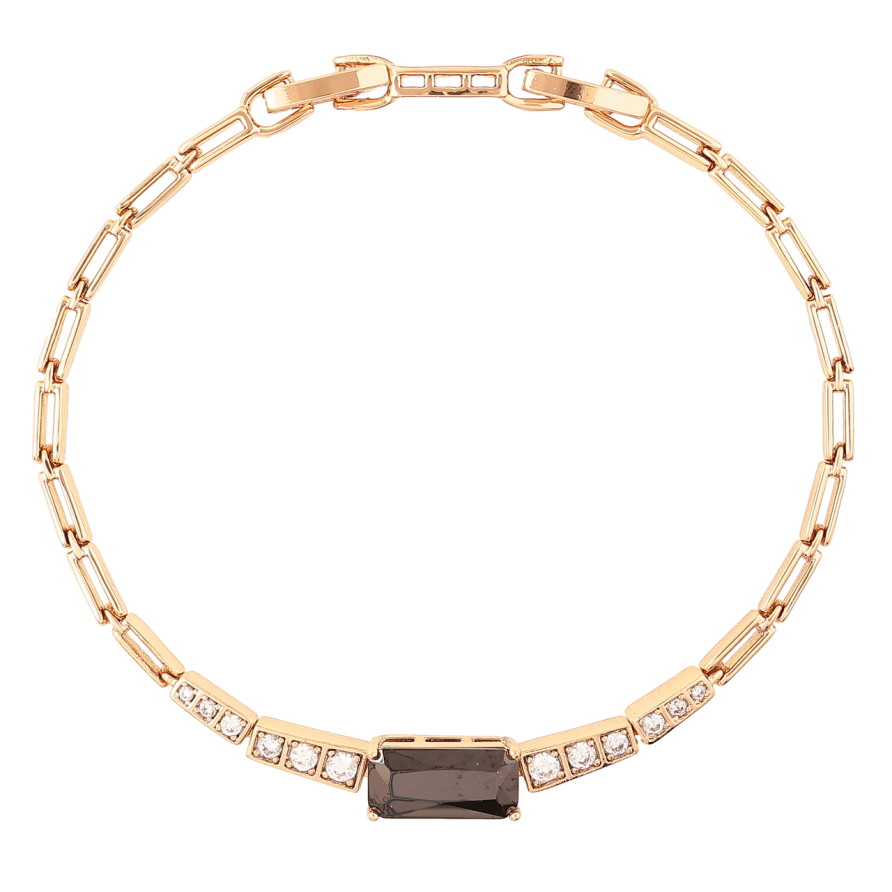 Браслет Xuping Позолота 18K Узор с цирконием и черным фианитом размер с доп. замком 17,19см х 2мм фото №1