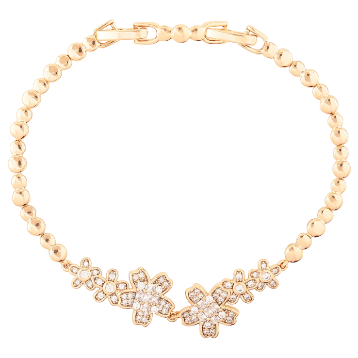 Браслет Xuping Позолота 18K Цветочки с цирконием размер с доп. замком 17.5,19.5см х 3мм фото №25 Браслет Xuping Позолота 18K Цветочки с цирконием размер с доп. замком 17.5,19.5см х 3мм фото №25