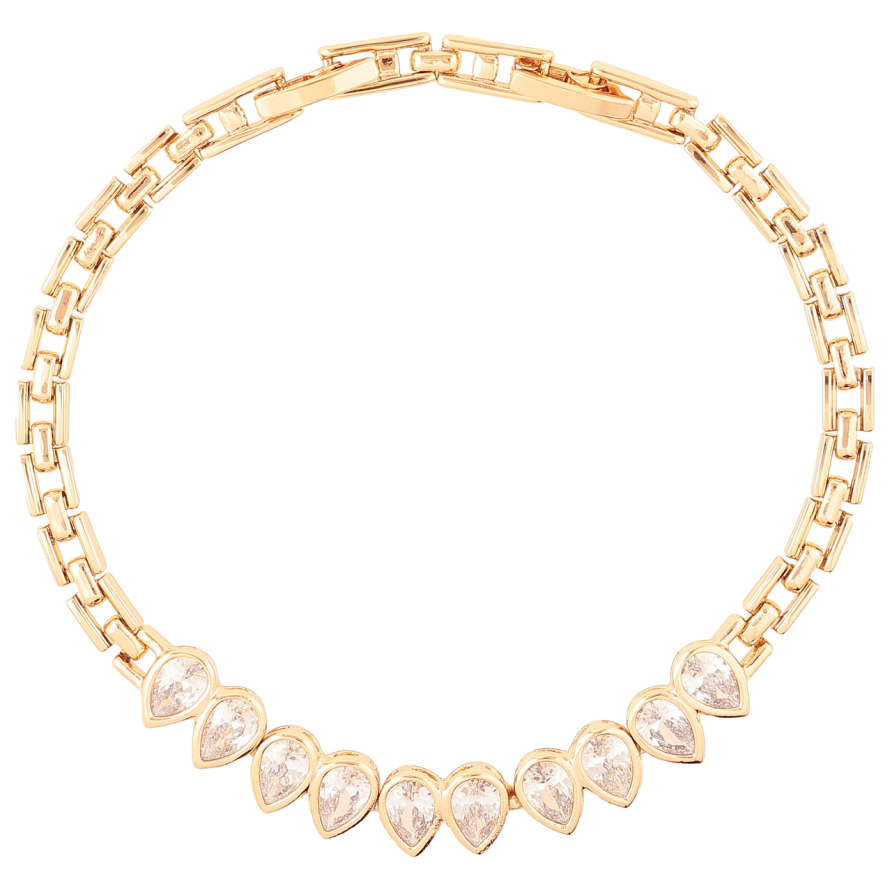 Браслет Xuping Позолота 18K «Кришталеві крапельки» розмір з доп. замком 18,20см х 4мм фото №1