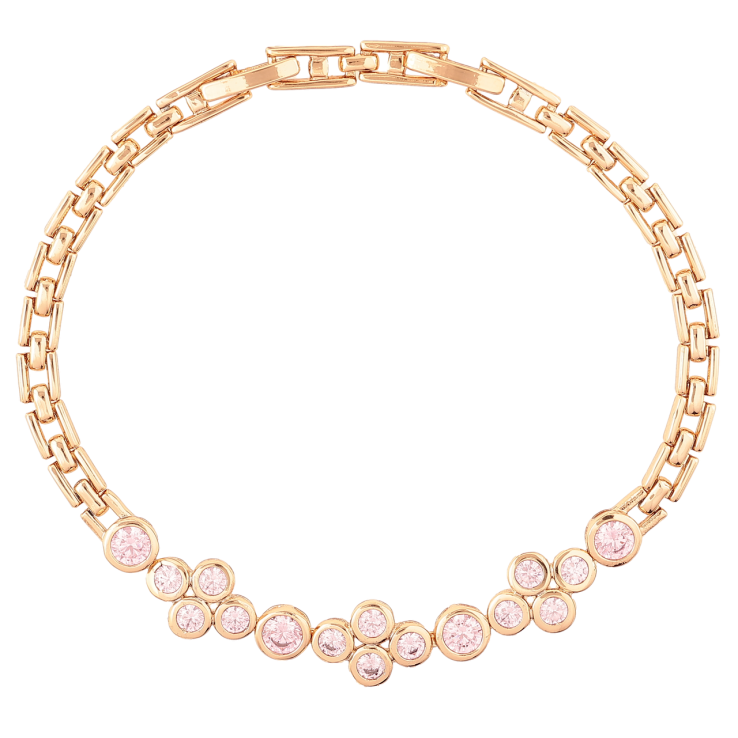 Браслет Xuping Позолота 18K Вставка из розовых фианитов размер с доп. замком 18.5,20.5см х 4мм фото №7