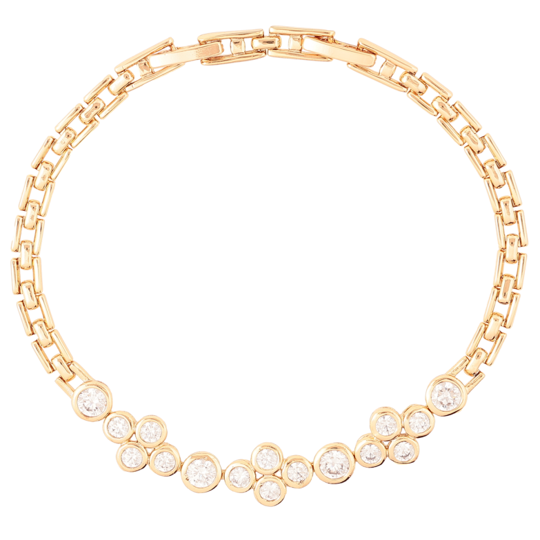 Браслет Xuping Позолота 18K «Вставка з фіанітів» розмір з доп. замком 18.5,20.5см х 4мм фото №1