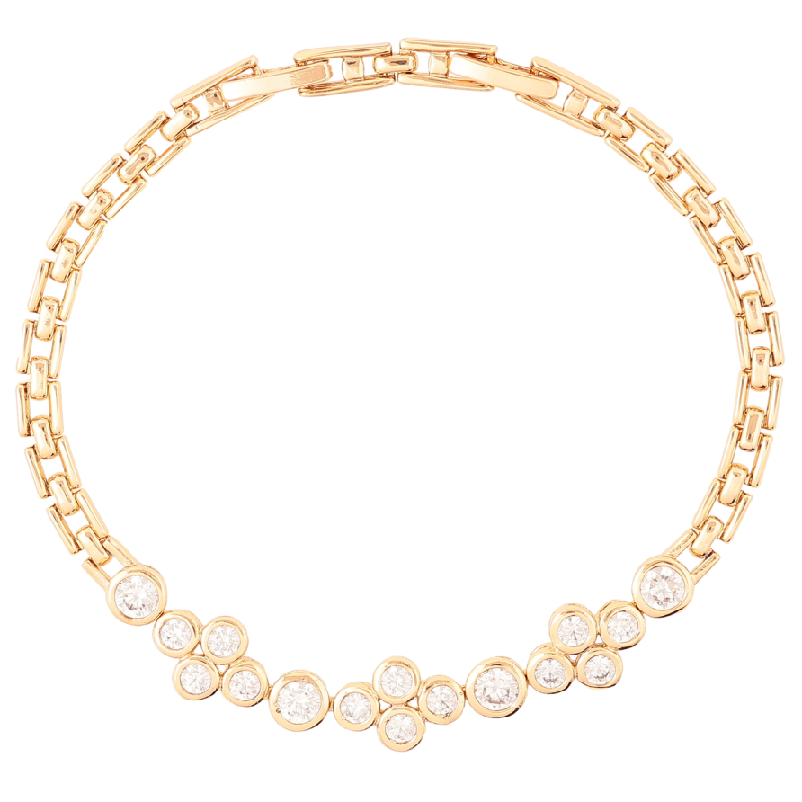 Браслет Xuping Позолота 18K «Вставка з фіанітів» розмір з доп. замком 18.5,20.5см х 4мм фото №1