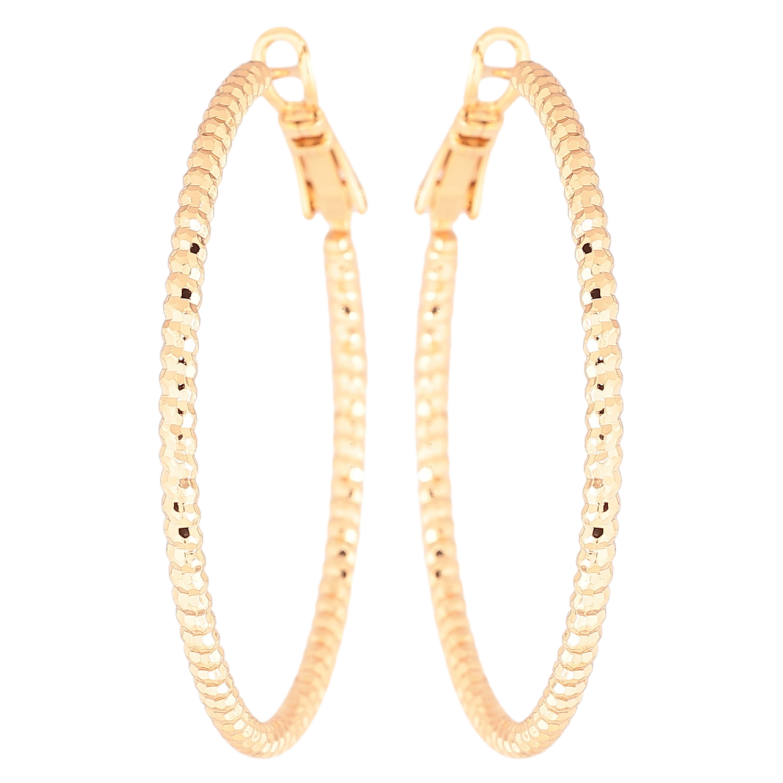 Сережки Xuping Позолота 18K кільця (конго) «Декоративний візерунок» ø 4см фото №1