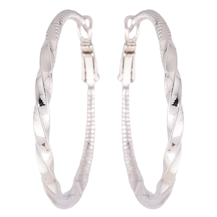 Серьги Xuping Родий кольца (конго) Декоративный узор ø 4см фото №5