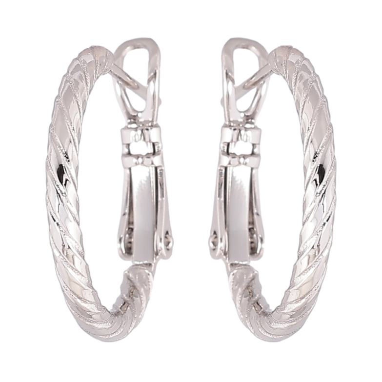 Серьги Xuping Родий кольца (конго) Декоративный узор ø 2см фото №1 Серьги Xuping Родий кольца (конго) Декоративный узор ø 2см фото №1