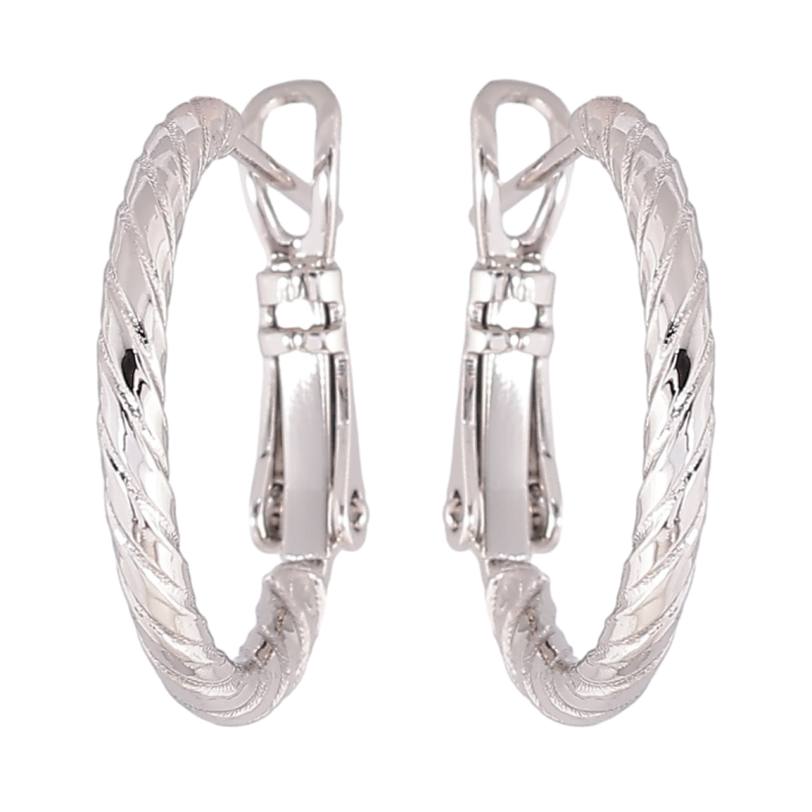 Серьги Xuping Родий кольца (конго) Декоративный узор ø 2см фото №1 Серьги Xuping Родий кольца (конго) Декоративный узор ø 2см фото №1