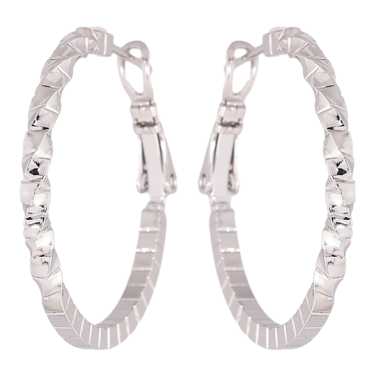 Серьги Xuping Родий кольца (конго) Декоративный узор ø 3см фото №8