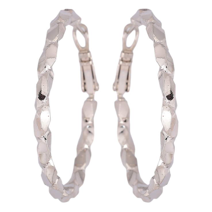 Серьги Xuping Родий кольца (конго) Декоративный узор ø 4см фото №6