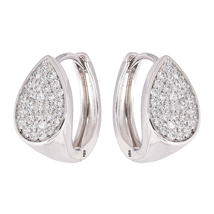 Серьги Xuping Родий колечки Капельки с инкрустацией цирконием фото №9 Серьги Xuping Родий колечки Капельки с инкрустацией цирконием фото №9