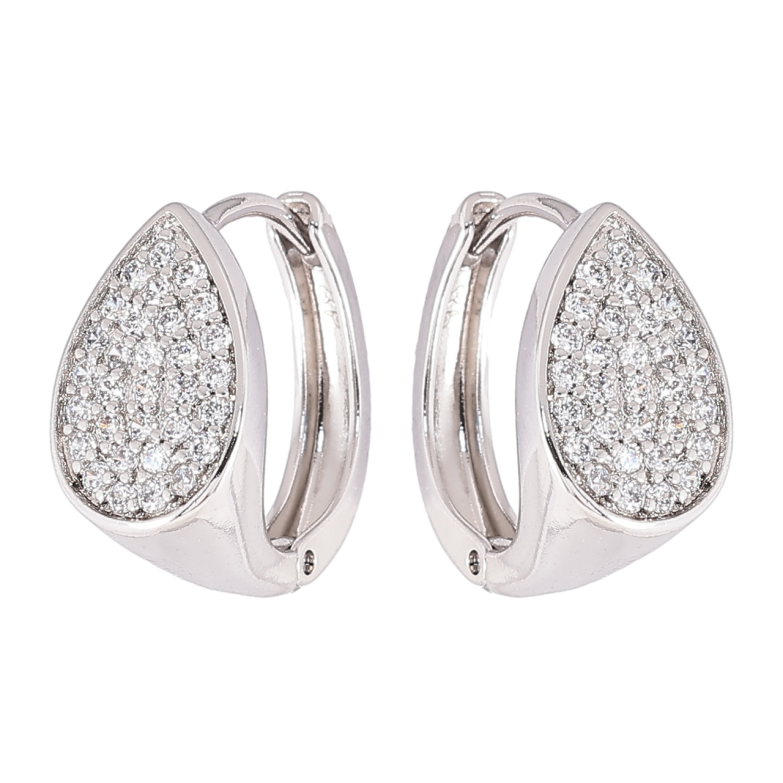 Сережки Xuping Родій колечка «Крапельки з інкрустацією цирконієм» фото №1