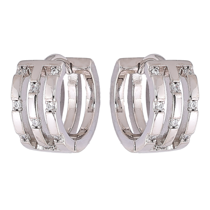 Серьги Xuping Родий колечки Узор с вставками циркония фото №14 Серьги Xuping Родий колечки Узор с вставками циркония фото №14