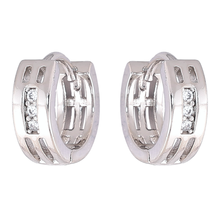 Серьги Xuping Родий колечки Узор с цирконием фото №4