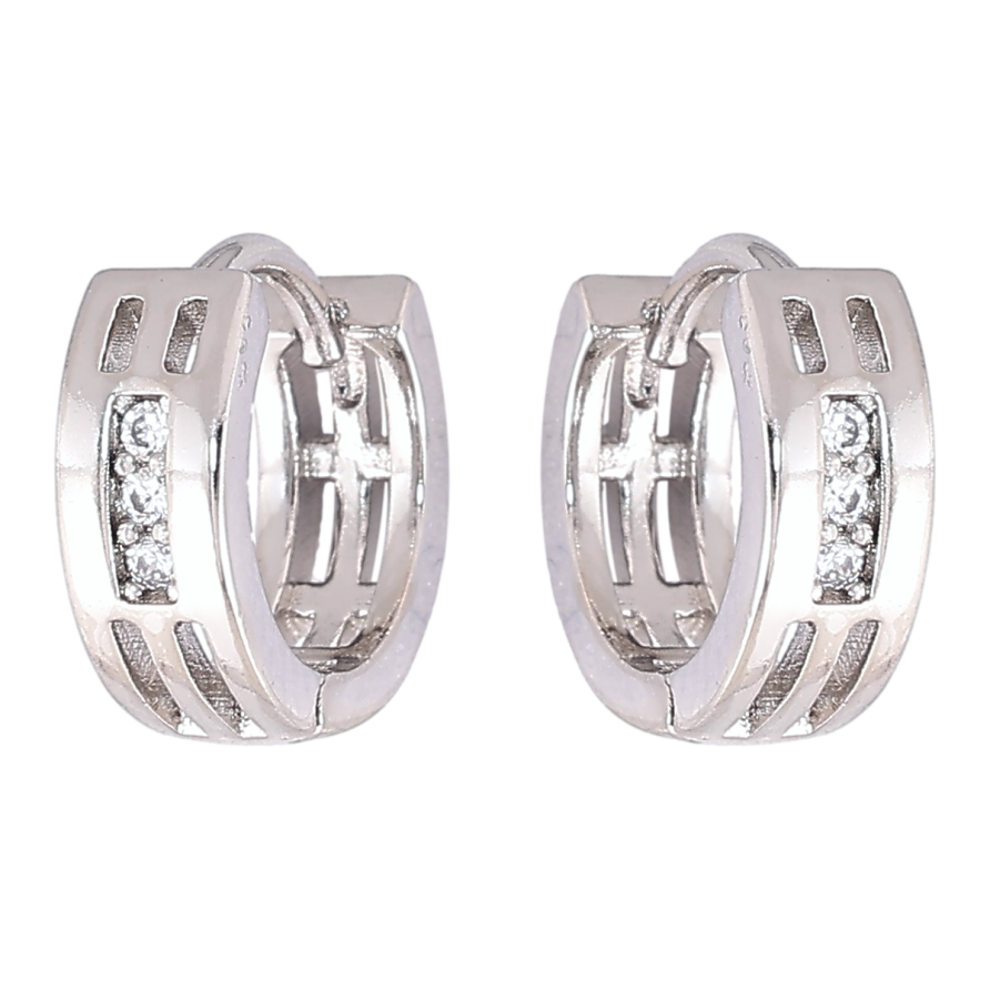 Серьги Xuping Родий колечки Узор с цирконием фото №1 Серьги Xuping Родий колечки Узор с цирконием фото №1