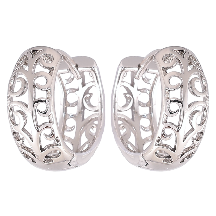 Серьги Xuping Родий колечки Резной вензельный орнамент фото №1