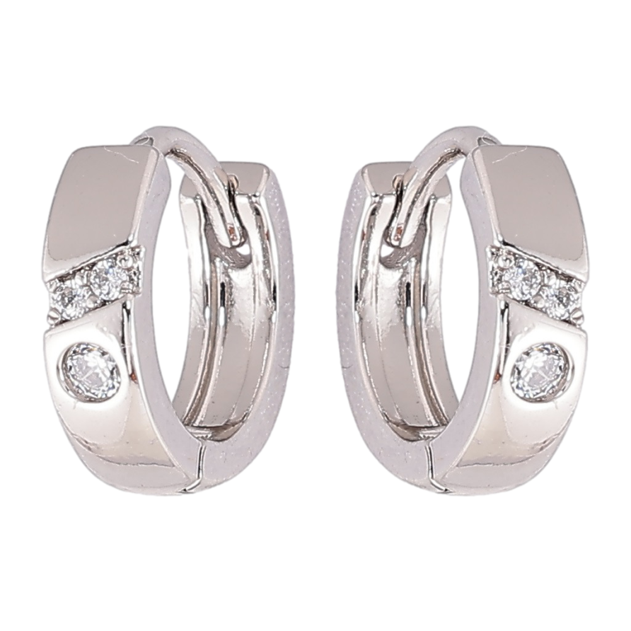 Серьги Xuping Родий колечки Узор с цирконием фото №1