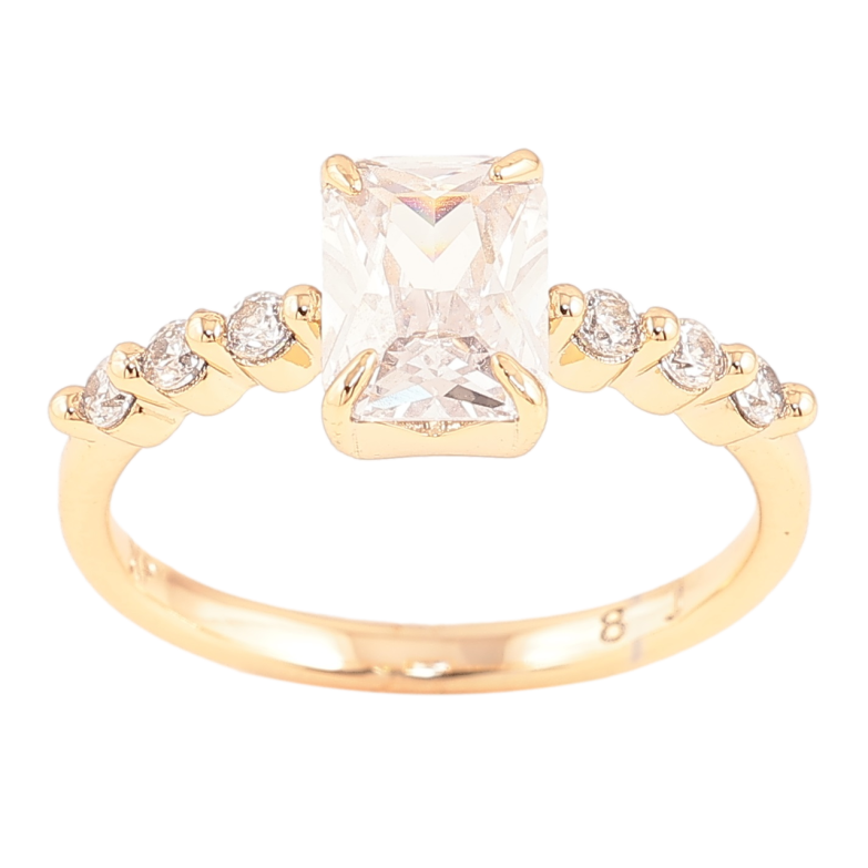 Каблучка Xuping Позолота 18K «Фіаніт на шинці з цирконієм» фото №2