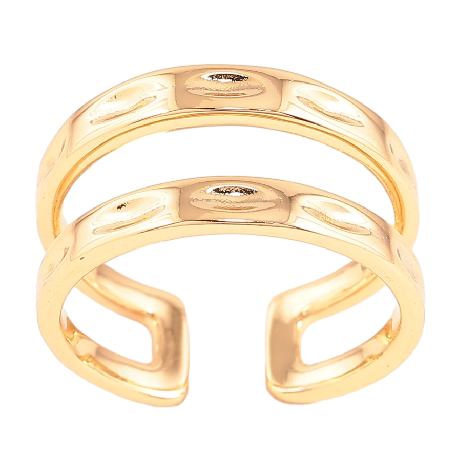 Каблучка Xuping Позолота 18K «Подвійна шинка з візерунком» фото №1