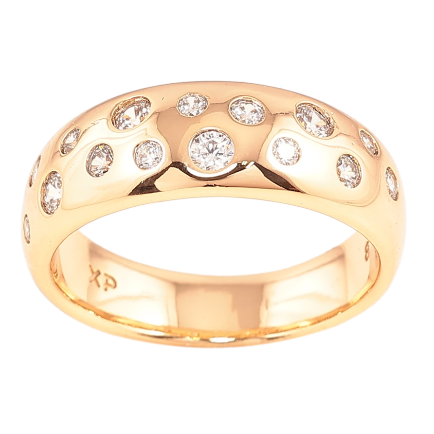 Кольцо Xuping Позолота 18K Россыпь циркония фото №1