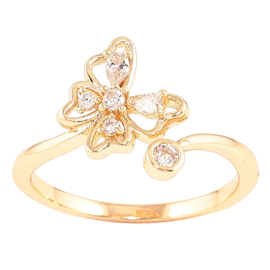 Каблучка Xuping Позолота 18K «Метелик цирконієм» фото №1