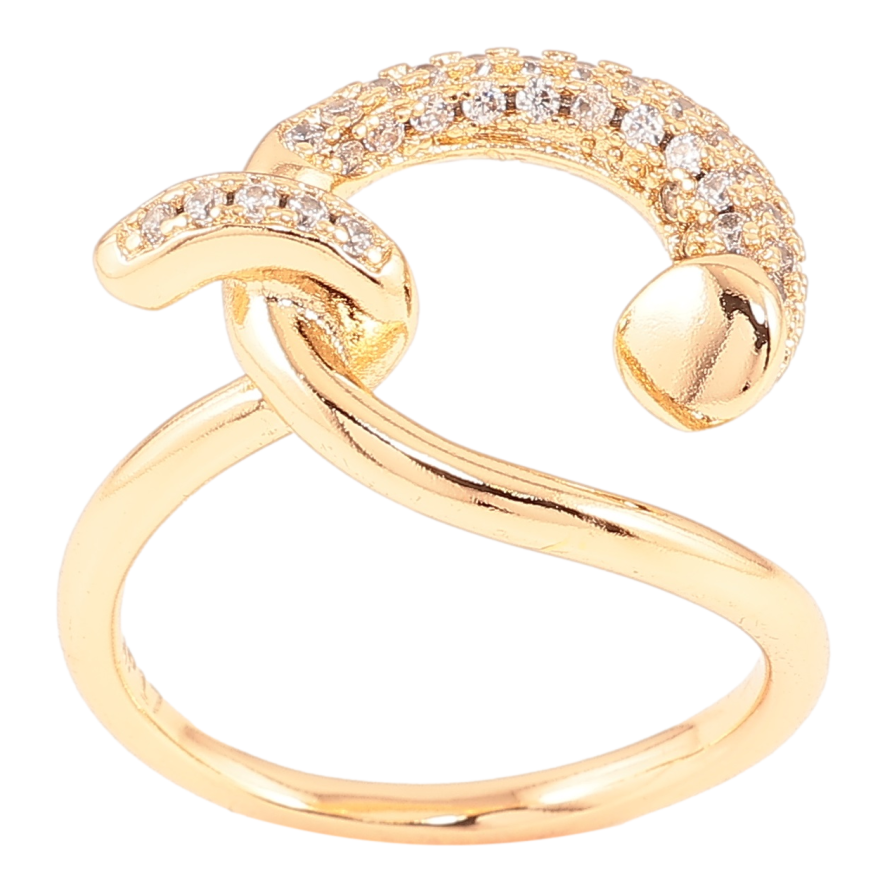 Каблучка Xuping Позолота 18K «Декоративна петелька з цирконієм» фото №1