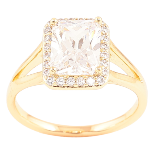 Кольцо Xuping Позолота 18K Фианит в обрамлении циркония фото №1