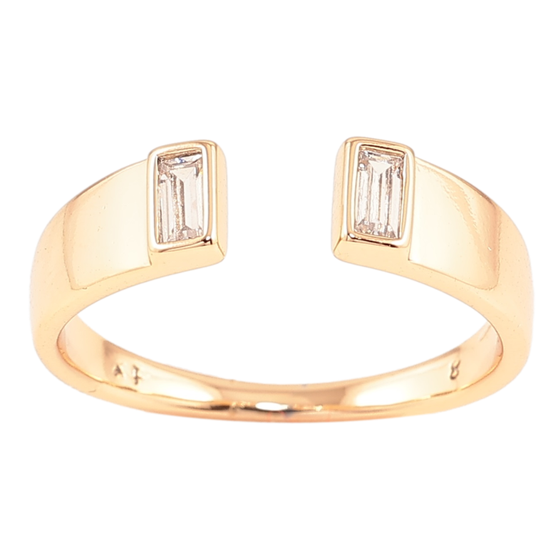 Каблучка Xuping Позолота 18K «Візерунок з двома кристалами» фото №1