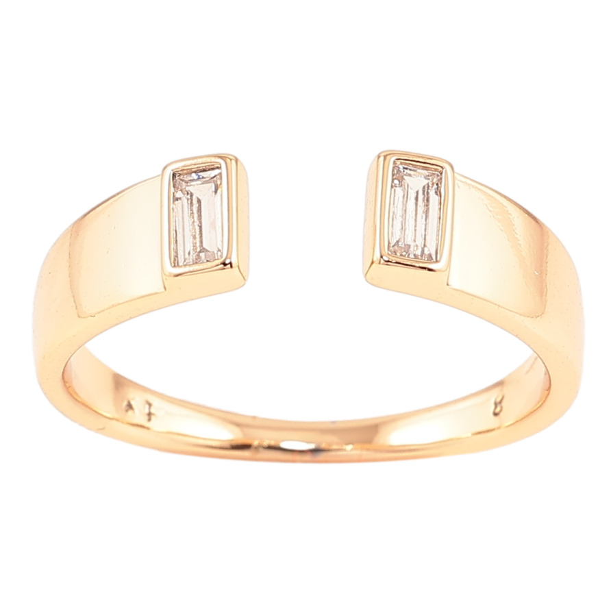 Каблучка Xuping Позолота 18K «Візерунок з двома кристалами» фото №1