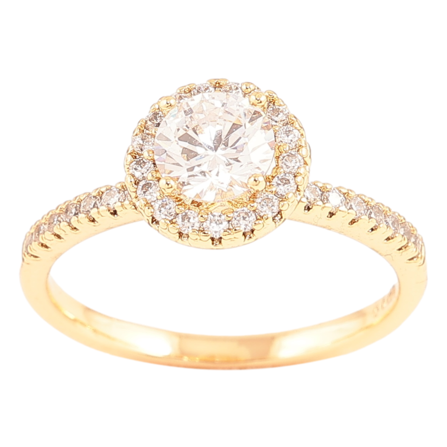 Каблучка Xuping Позолота 18K «Фіаніт в обрамленні цирконію» фото №1