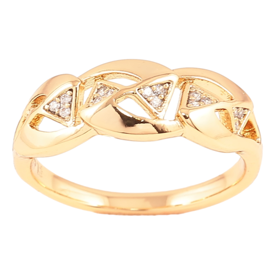 Кольцо Xuping Позолота 18K Резной узор с цирконием фото №1 Кольцо Xuping Позолота 18K Резной узор с цирконием фото №1
