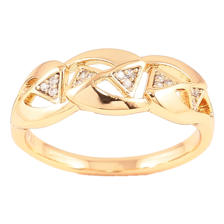 Кольцо Xuping Позолота 18K Резной узор с цирконием фото №14