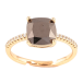 Кольцо Xuping Позолота 18K Черный фианит на дорожке циркония, 8х8мм фото №1