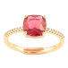 Кольцо Xuping Позолота 18K Малиновый фианит на дорожке циркония, 8х8мм фото №1