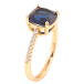 Кольцо Xuping Позолота 18K Синий фианит на дорожке циркония, 8х8мм фото №2