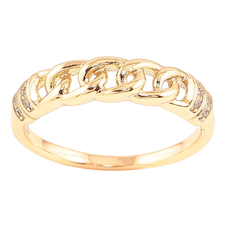 Каблучка Xuping Позолота 18K «Візерунок ланцюжок з цирконієм» фото №22