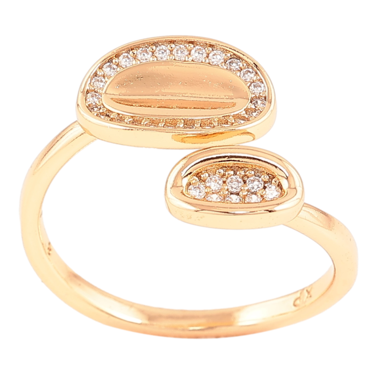 Каблучка Xuping Позолота 18K «Овали з цирконієм» фото №6 Каблучка Xuping Позолота 18K «Овали з цирконієм» фото №6