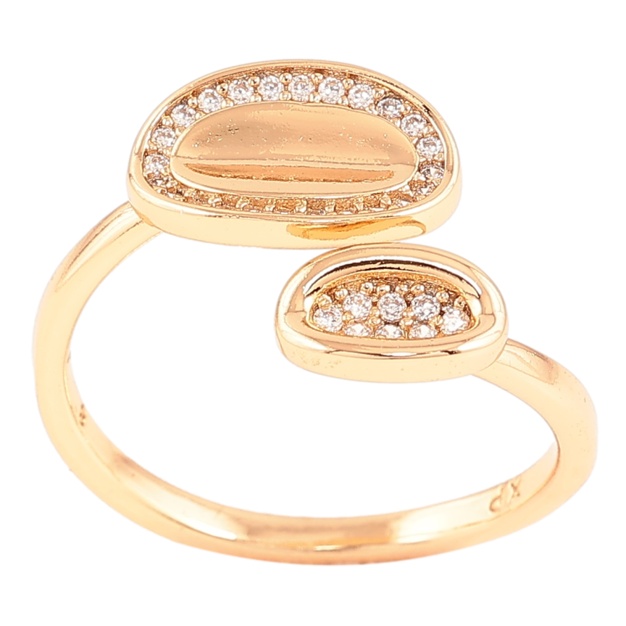 Каблучка Xuping Позолота 18K «Овали з цирконієм» фото №1